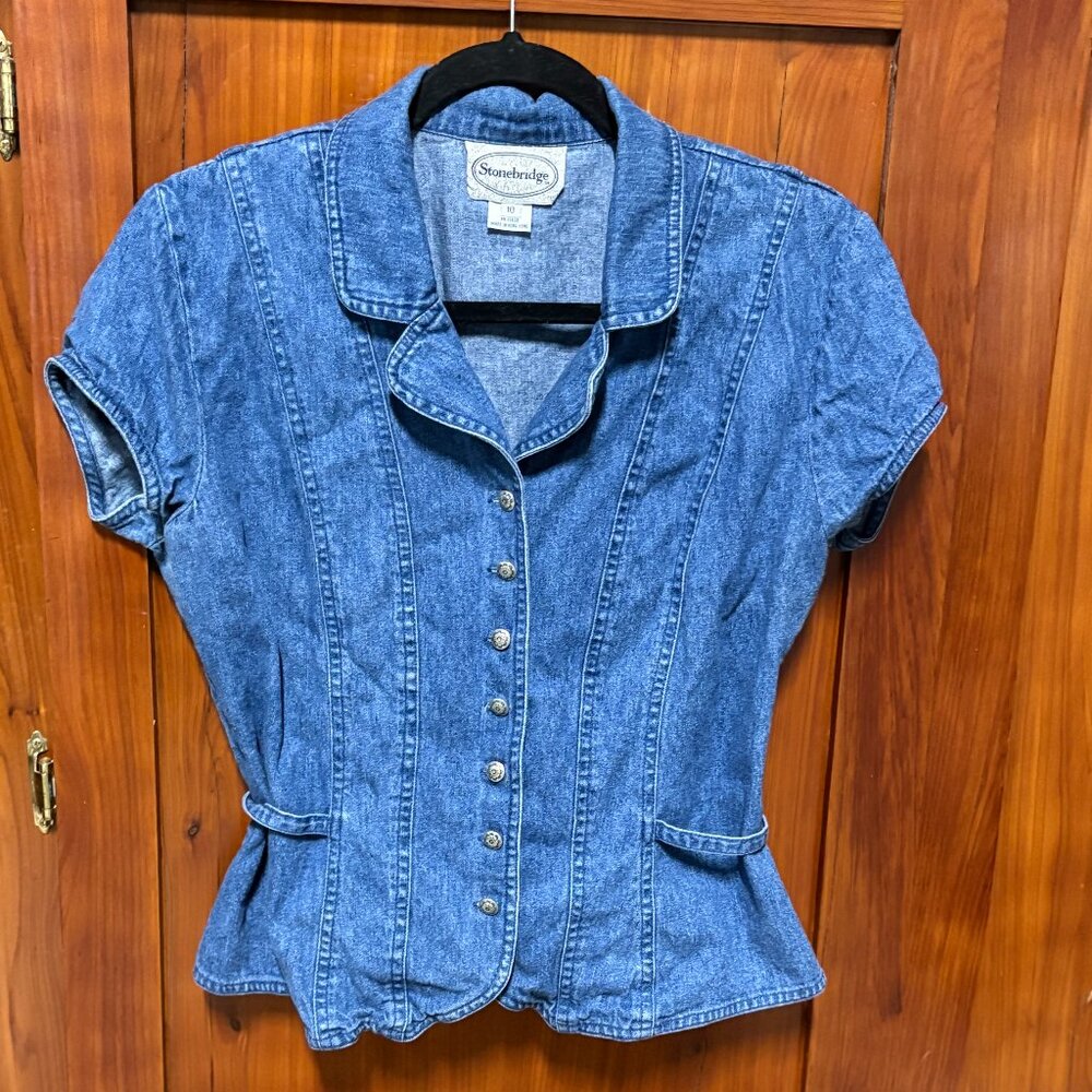 Vintage Denim Stonebridge Short Sleeve Button Up